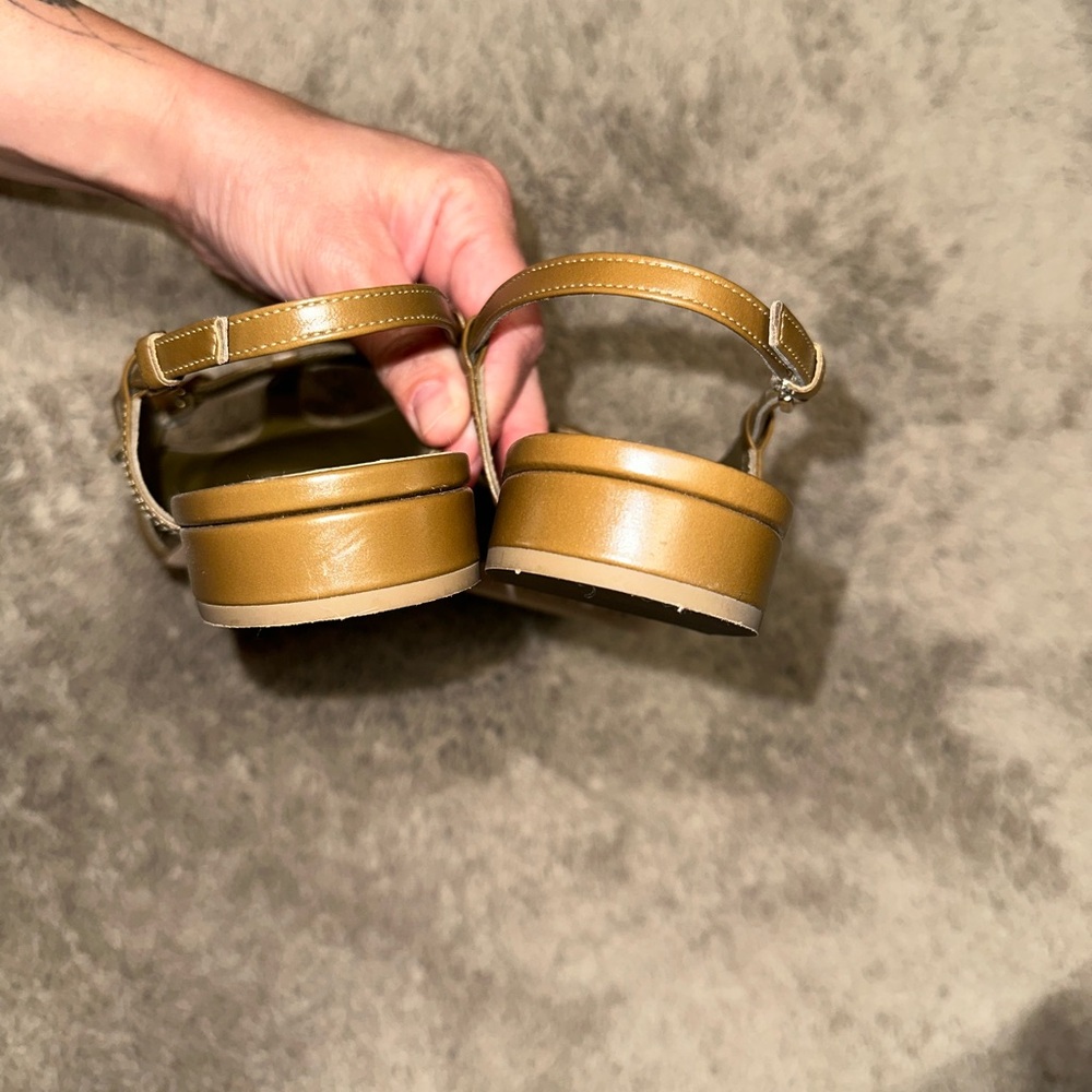Doen Slingback Leather Sandal Pumps Shoes 38 - Picture 4 of 6